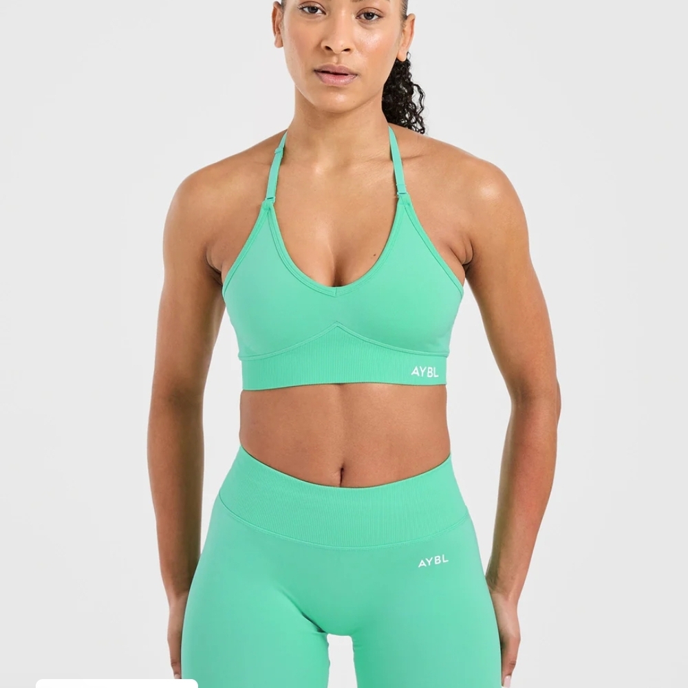 AYBL Green Sports Bra with Racerback Design